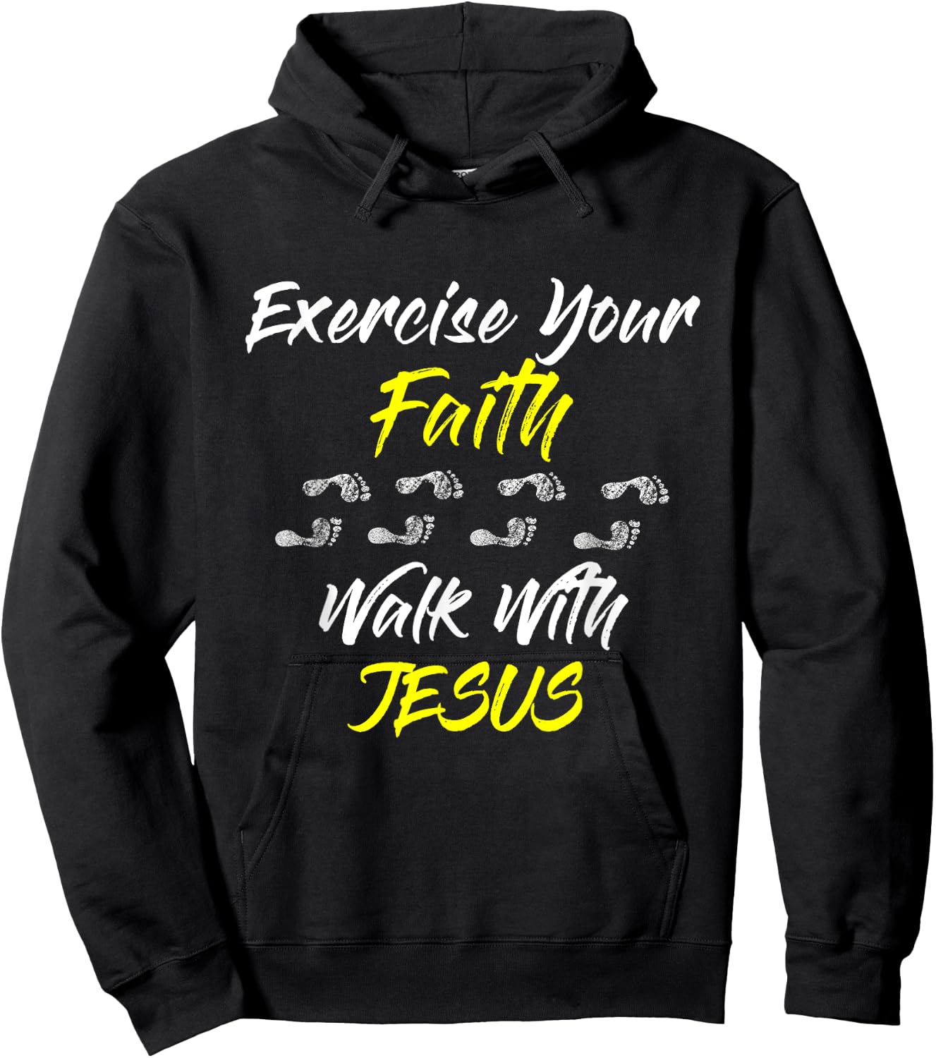 Exercise Your Faith Walk With Jesus Christian Hoodie - Hoodie | Black