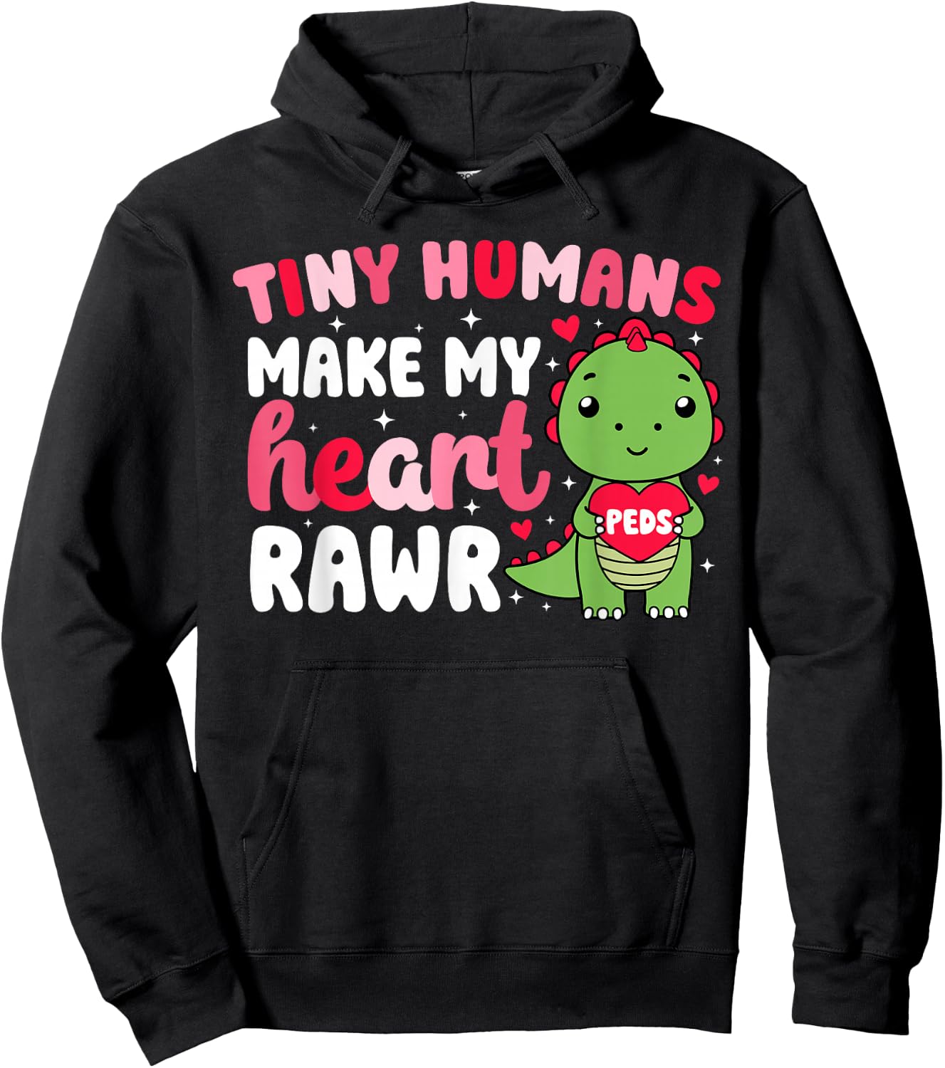 Peds Nurse Valentine Pediatric Nurse Valentines Day Hoodie - Hoodie | Black