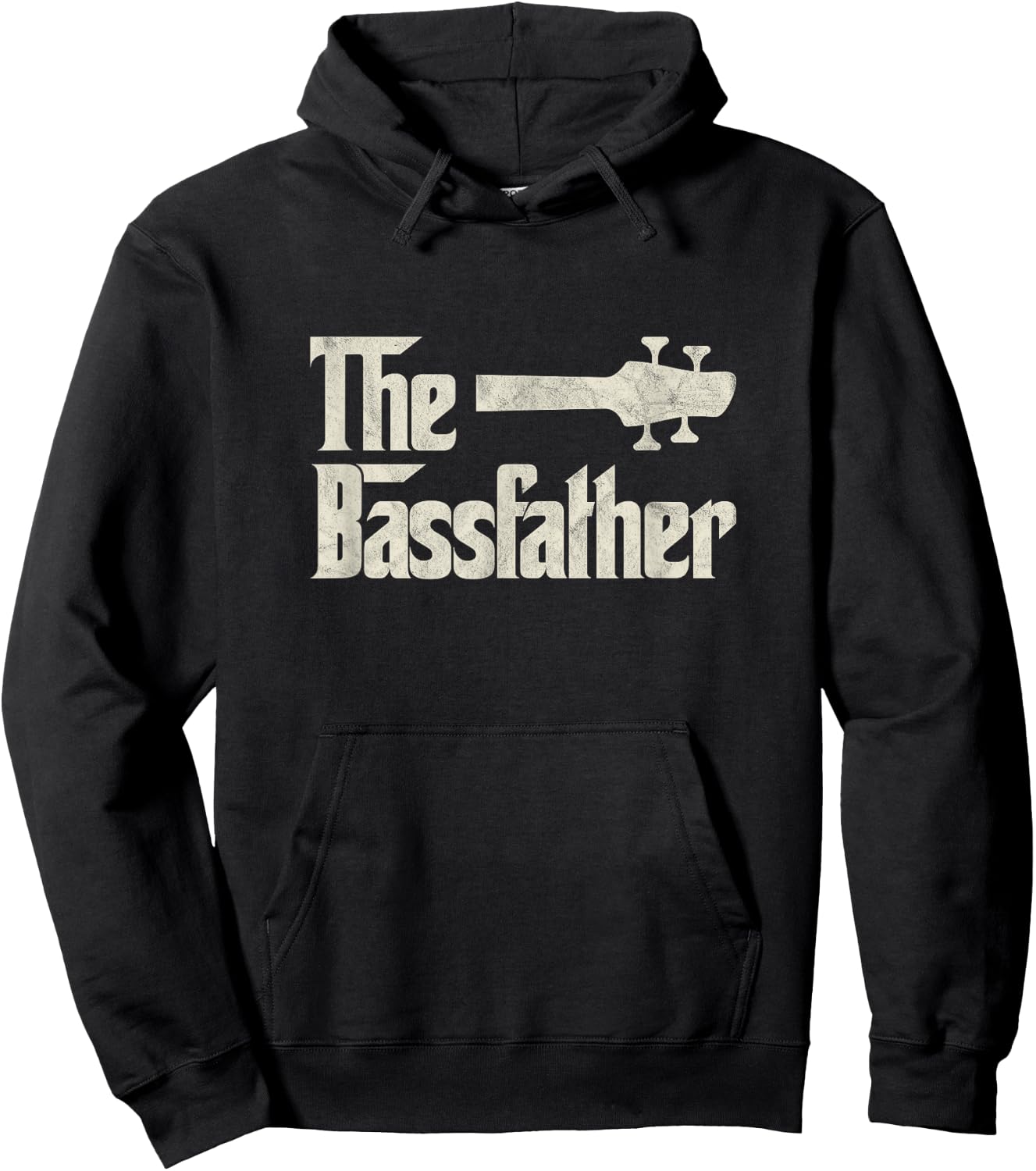 The Bassfather - Distressed Bass Player Dad Fathers Day Hoodie - Hoodie | Black