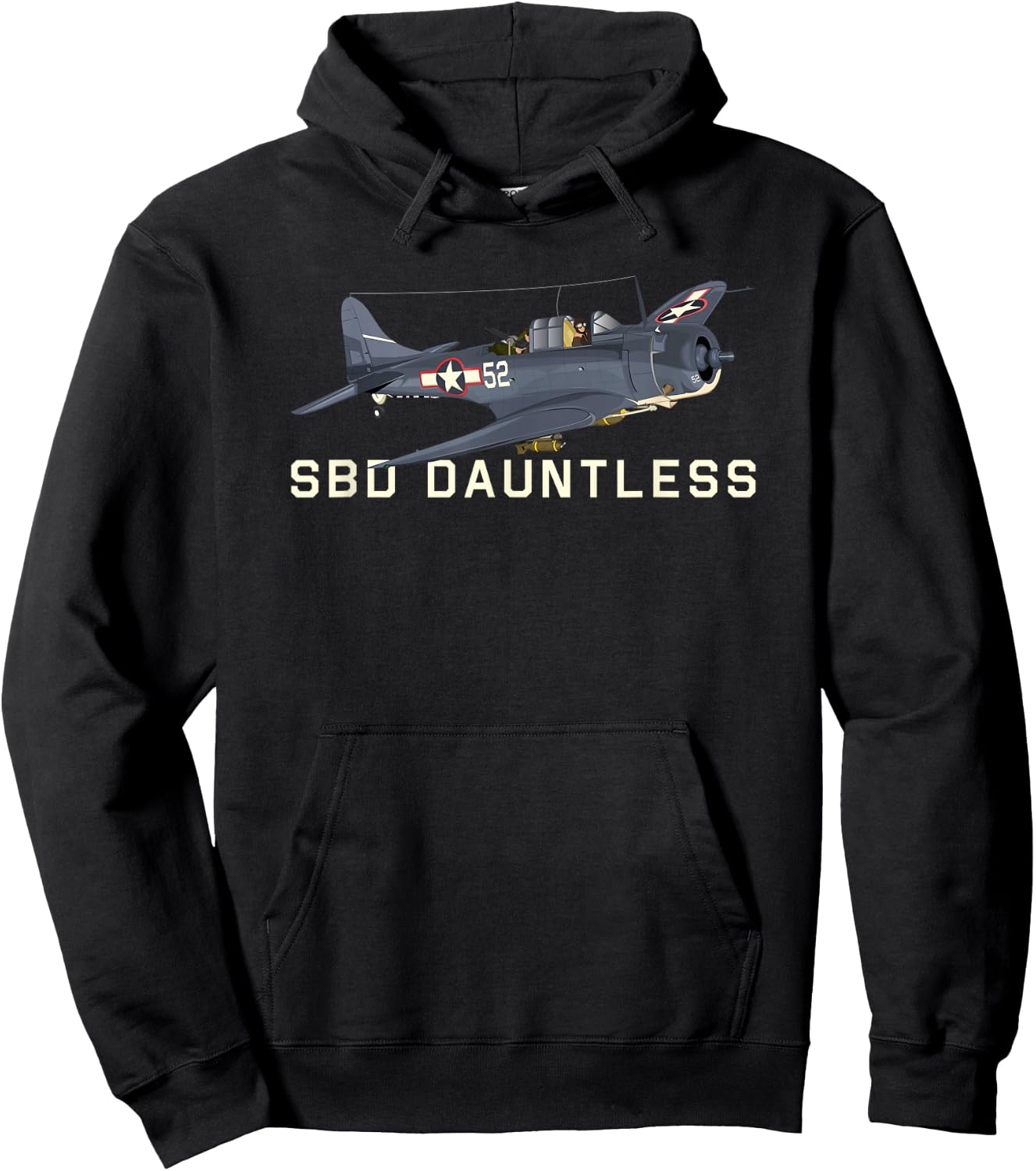 WW2 Aircraft Designs by MJ SBD Dauntless WW2 American Dive Bomber Plane Hoodie - Hoodie | Black