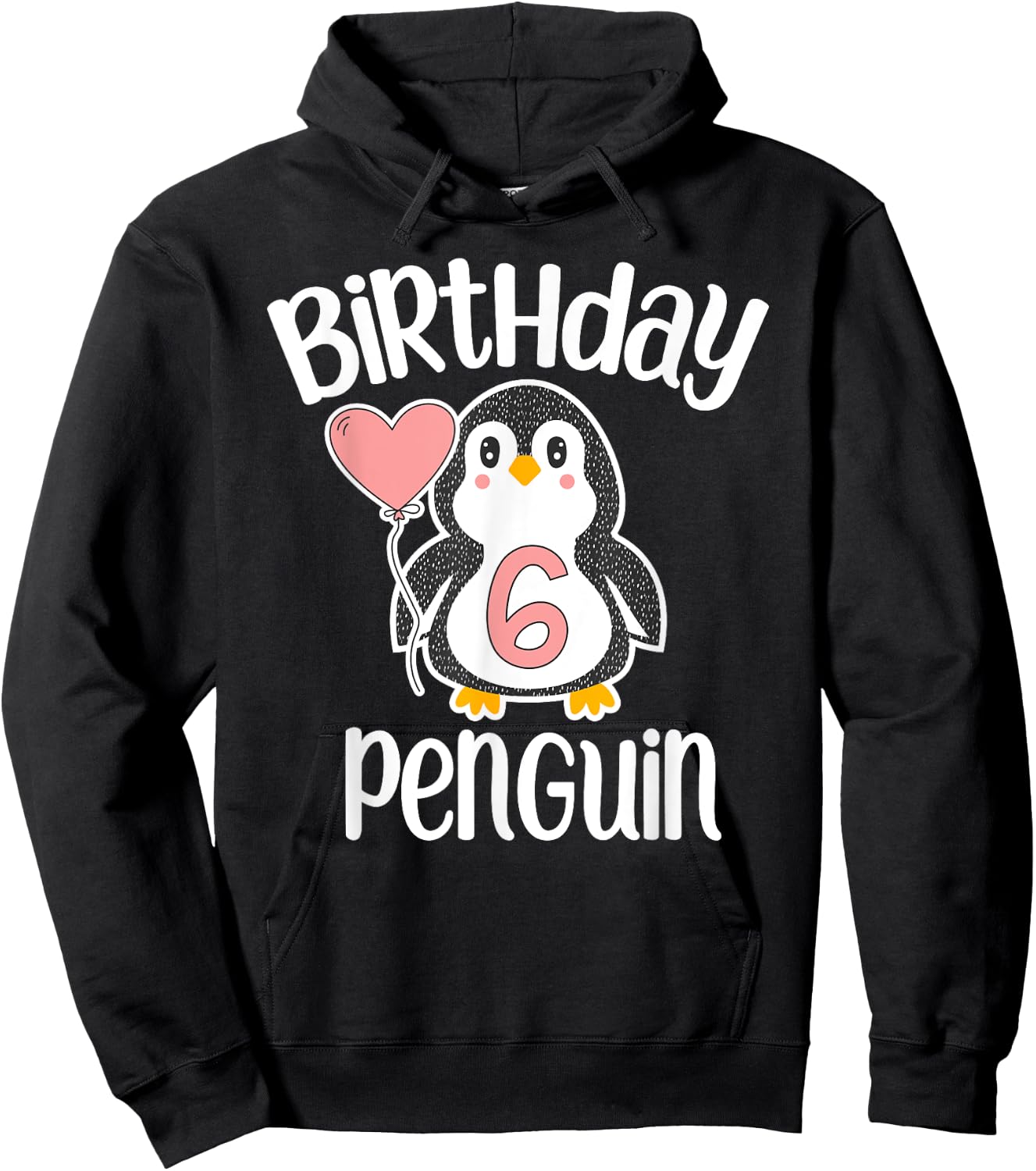 6th Birthday Penguin Shirt - 6 Year Old Birthday Hoodie - Hoodie | Black