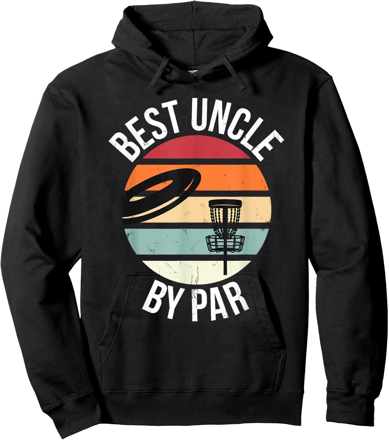 Funny Disc Golf Best Uncle By Par Frisbee Dad Toss Golfing Hoodie - Hoodie | Black