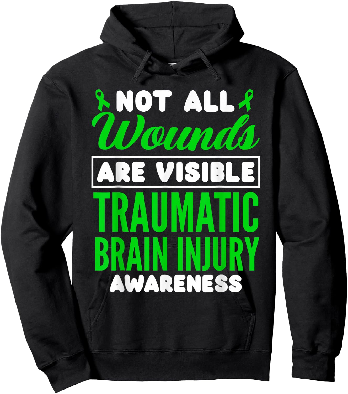 Not All Wounds Are Visible Traumatic Brain Injury Awareness Hoodie - Hoodie | Black