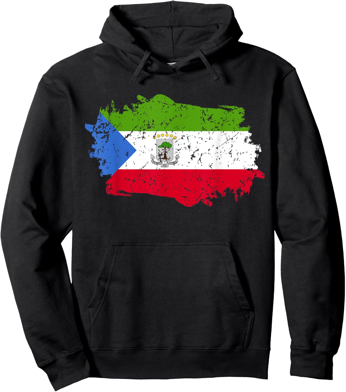 Equatorial Guinea Flag Grunge Country Flag Equatorial Guinea Hoodie - Hoodie | Black