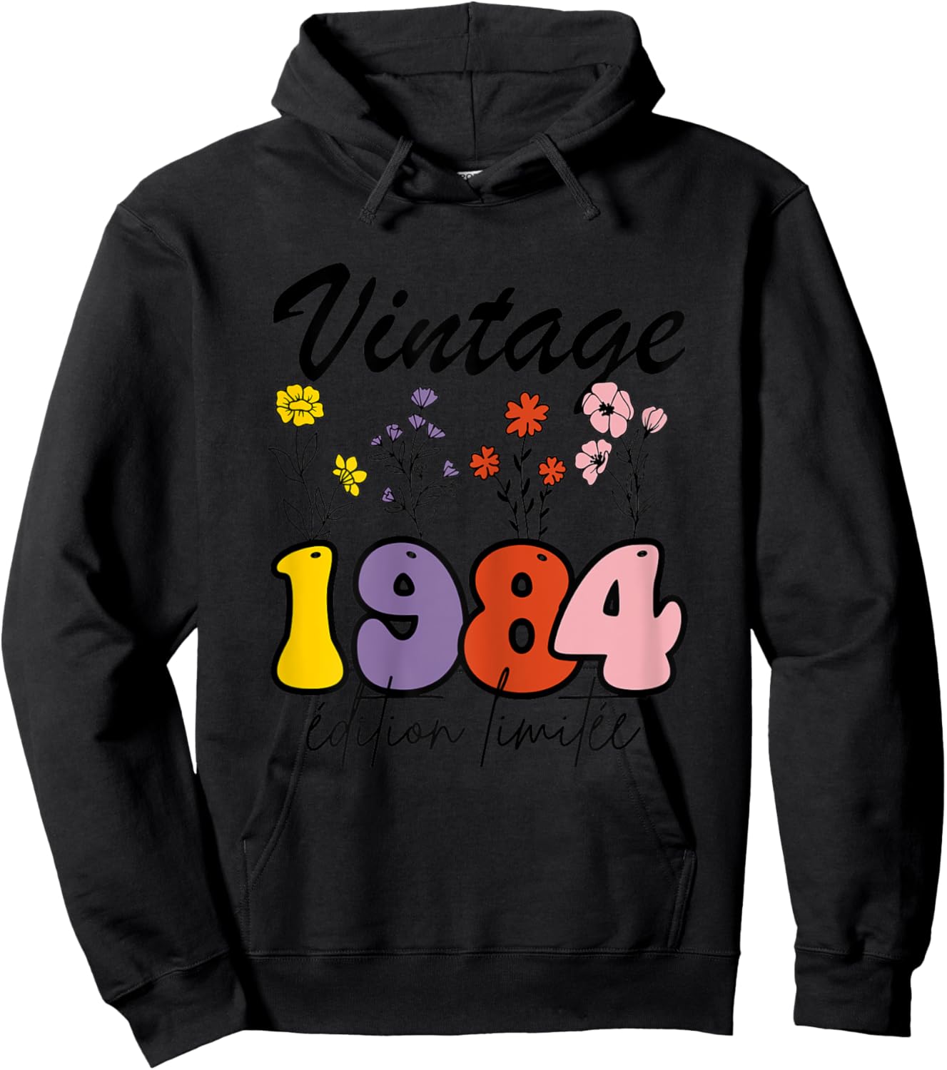 Vintage 1984 Limited Edition Birth Year Gift Woman , white, Female X-Small Hoodie - Hoodie | Black