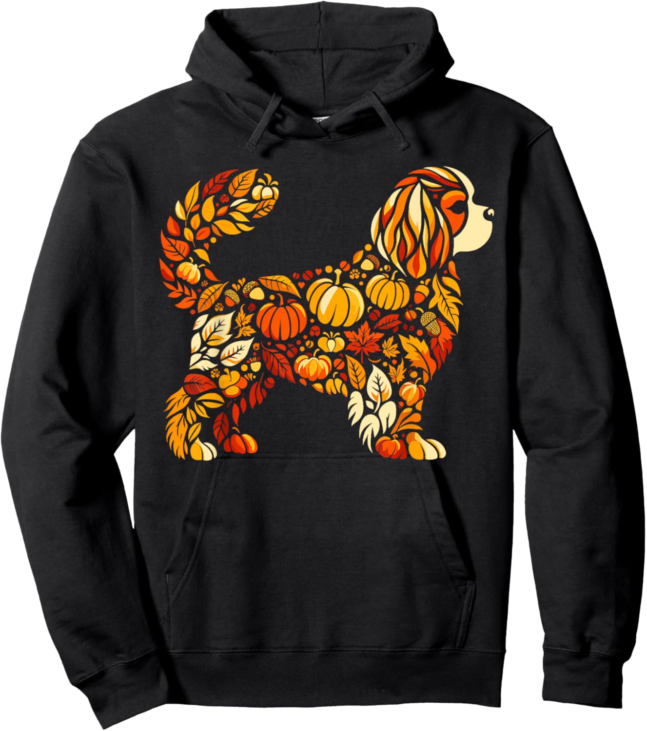 Autumn Pumpkin Cavalier King Charles Spaniel Thanksgiving Hoodie - Hoodie | Black