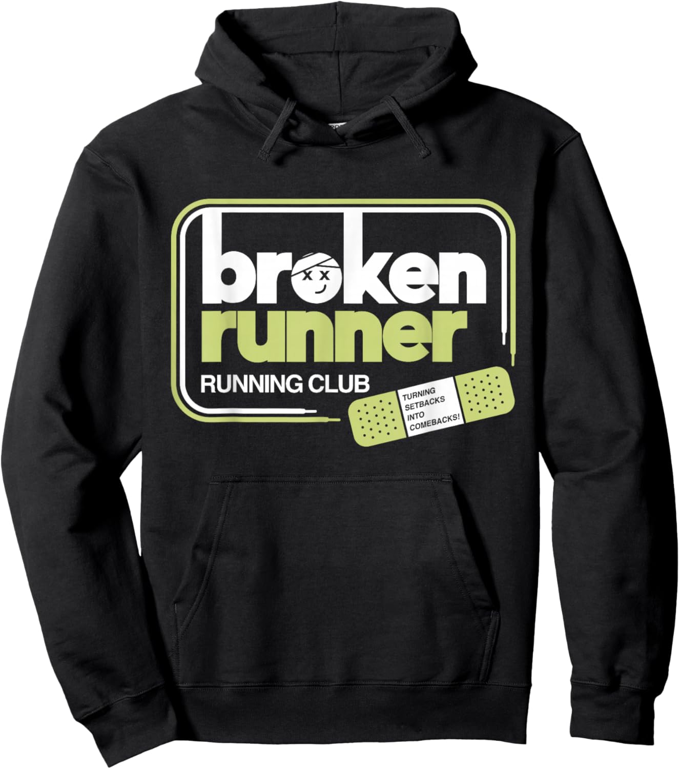 Broken Runner Running Club Turning Setbacks Into Comebacks Hoodie - Hoodie | Black