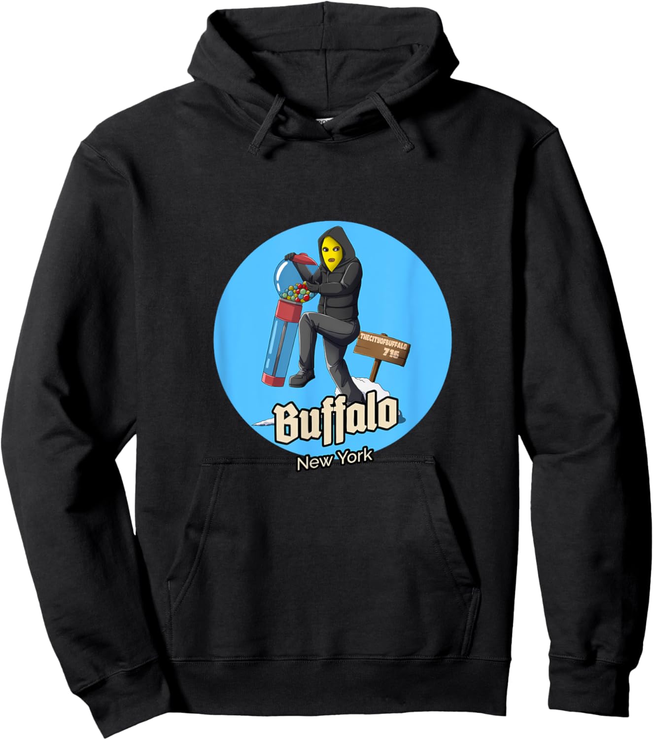 Gumball Gangster Buffalo NY SKI mask Hoodie - Hoodie | Black