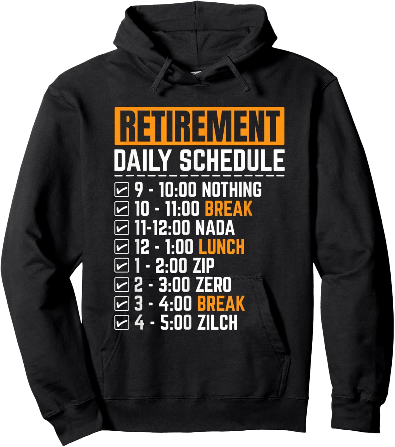 Funny Retirement Daily Schedule Goals Retired Napping Men Hoodie - Hoodie | Black
