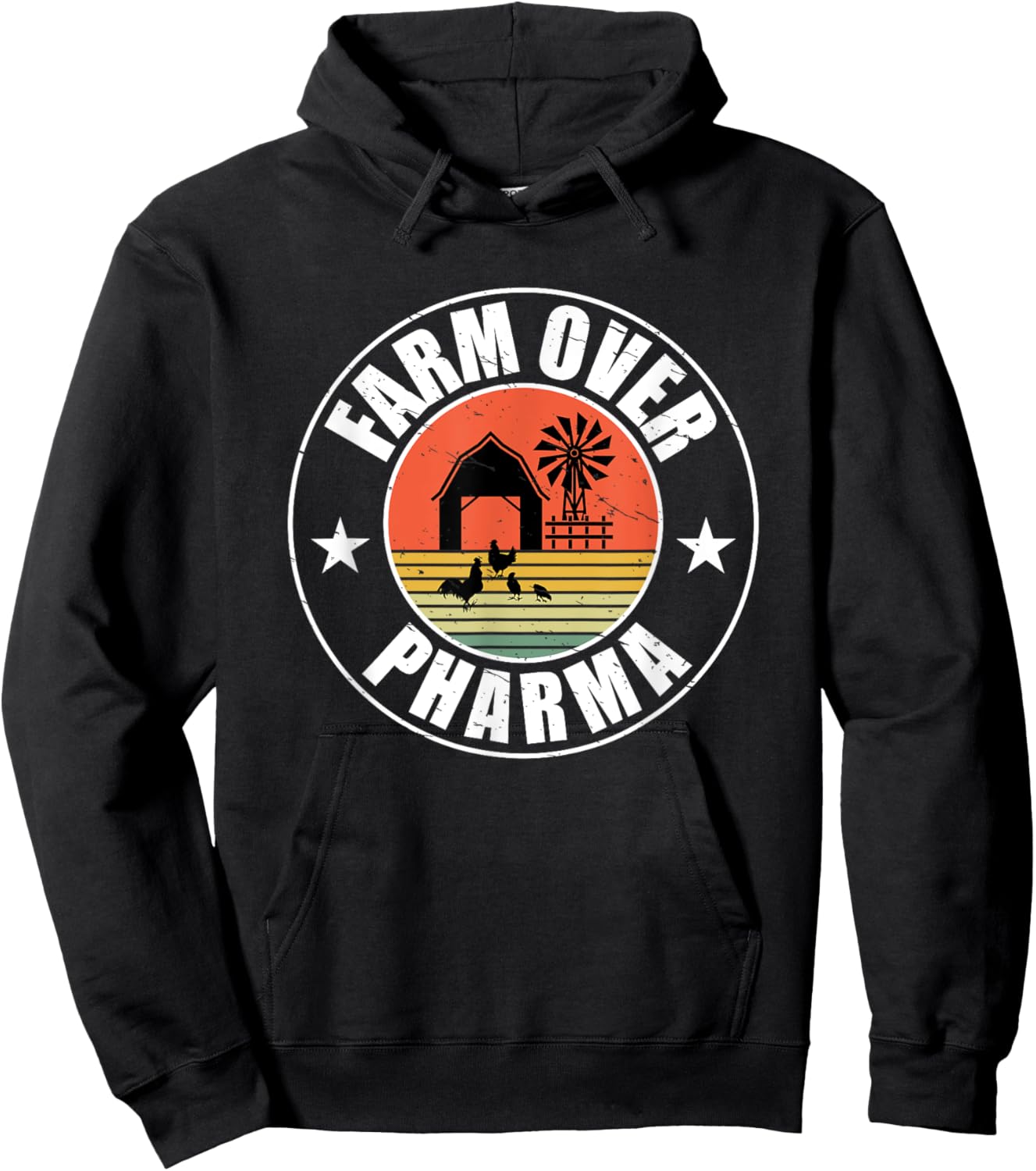 Vintage Farm Over Pharma Mom Dad Family Farming Hoodie - Hoodie | Black