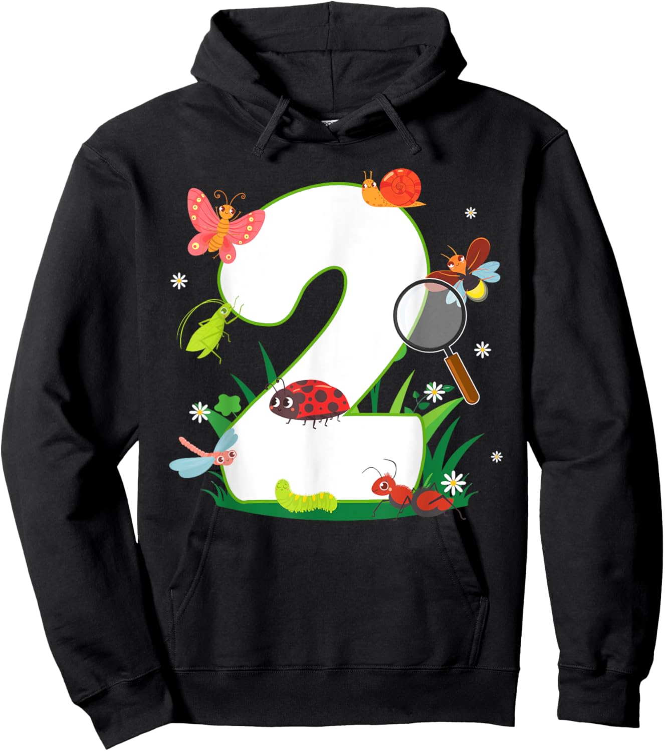 2nd Birthday Bugs And Insects Nature Lover 2 Year Old Hoodie - Hoodie | Black
