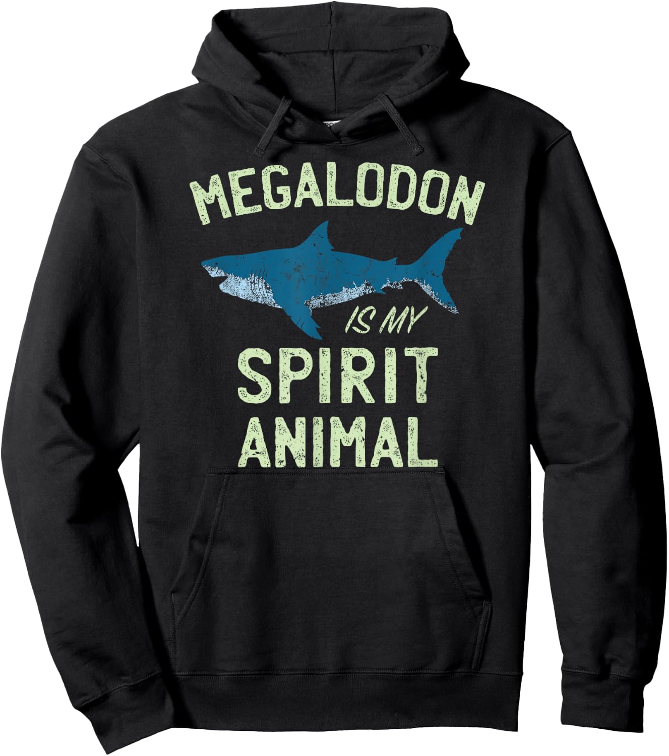 Meg Megalodon Spirit Animal Funny Shark Gift T Shirt Hoodie - Hoodie | Black