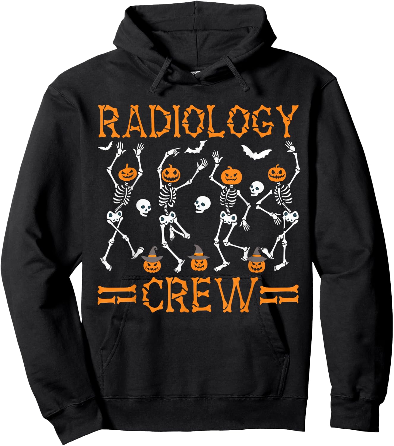 Radiology Crew Dancing Skeleton Pumpkin Funny Halloween Hoodie - Hoodie | Black