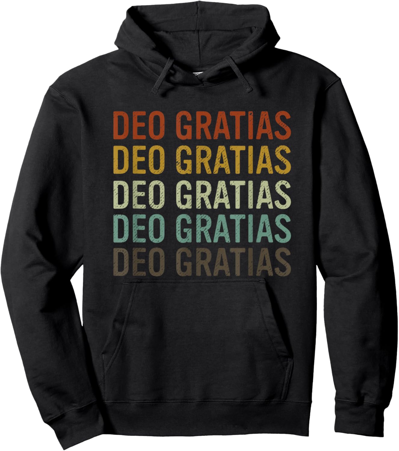 Deo Gratias Catholic Christian Men Women Retro Hoodie - Hoodie | Black