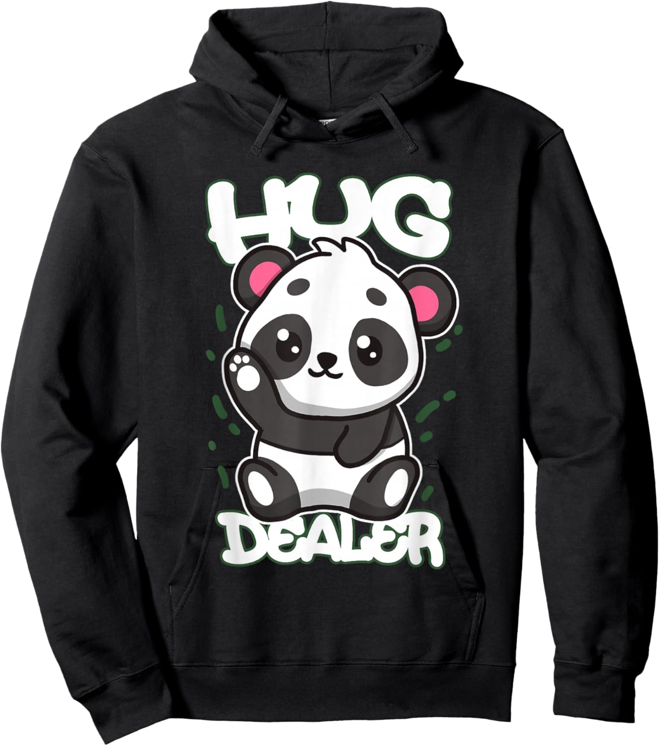 Hug Dealer Cute Panda Free Hugs Cuddly Panda Hoodie - Hoodie | Black