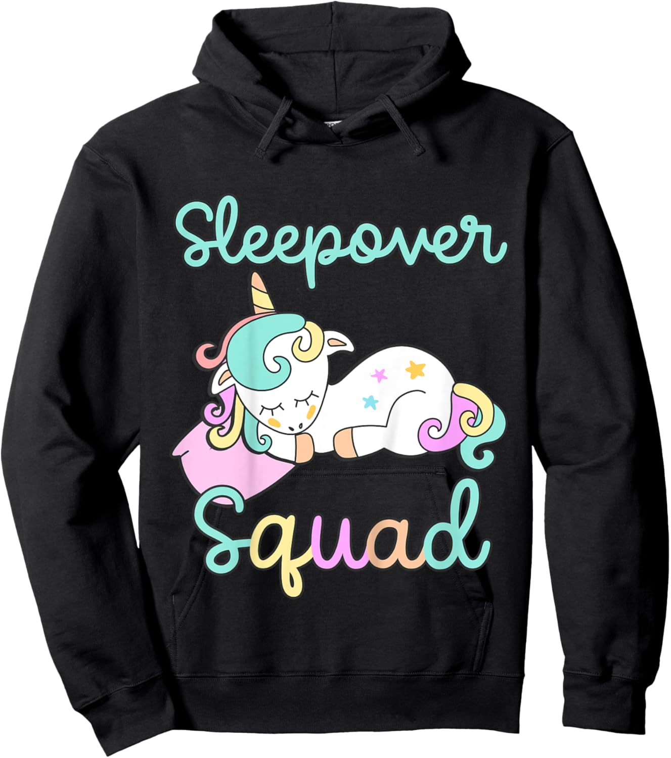 Sleepover Squad Pajamas Girls Unicorn Slumber Party Toddler Hoodie - Hoodie | Black