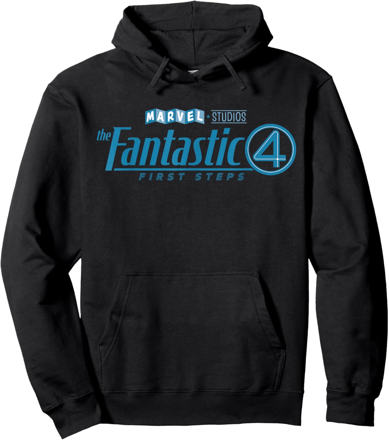 Marvel Studios The Fantastic Four: First Steps Movie Logo - Erwachsene und Kinder - Schwarz - S - Klassisch geschnitten, doppelt genähter Saum Hoodie - Hoodie | Black