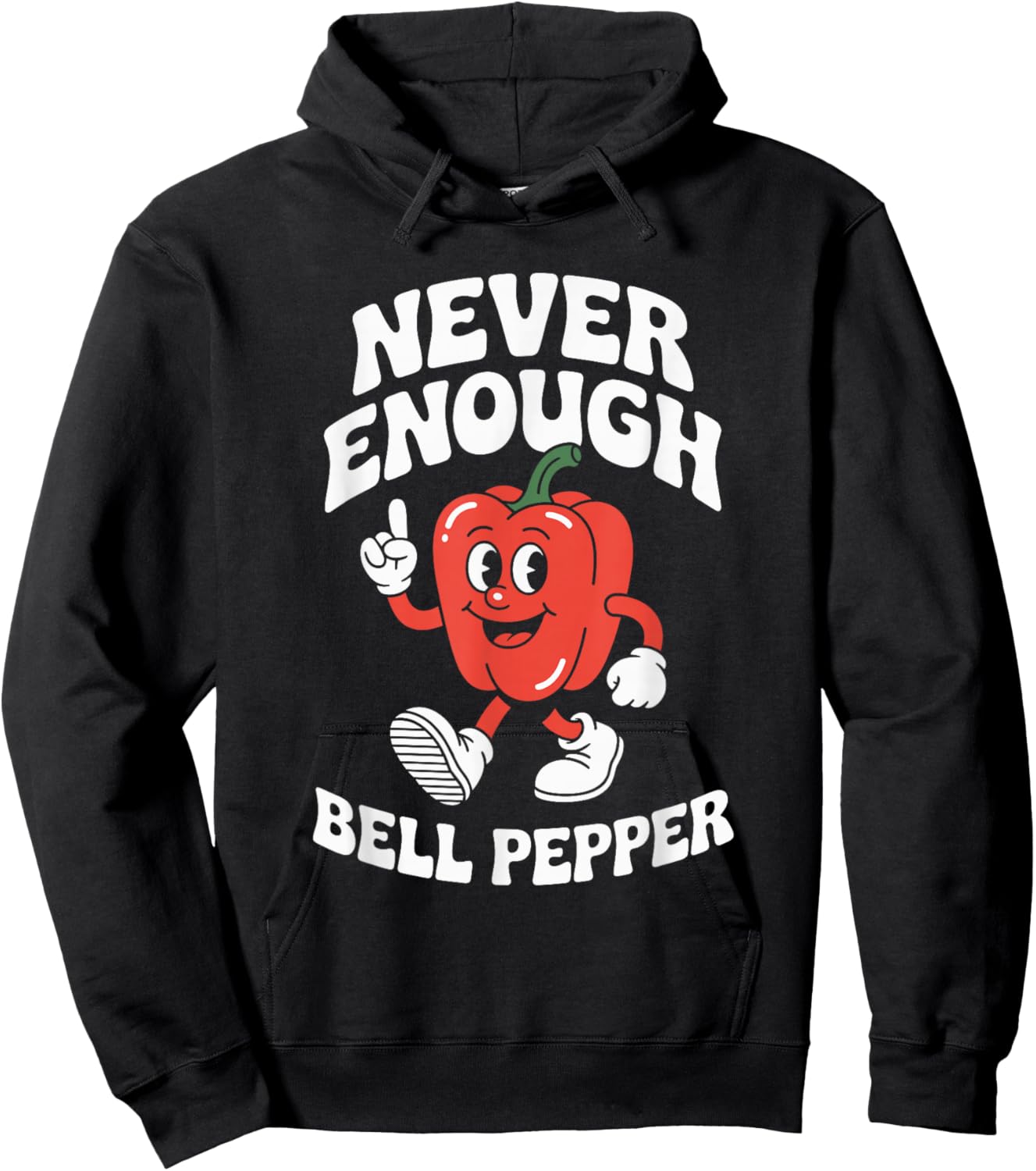 Funny Bell Pepper Retro Hoodie - Hoodie | Black