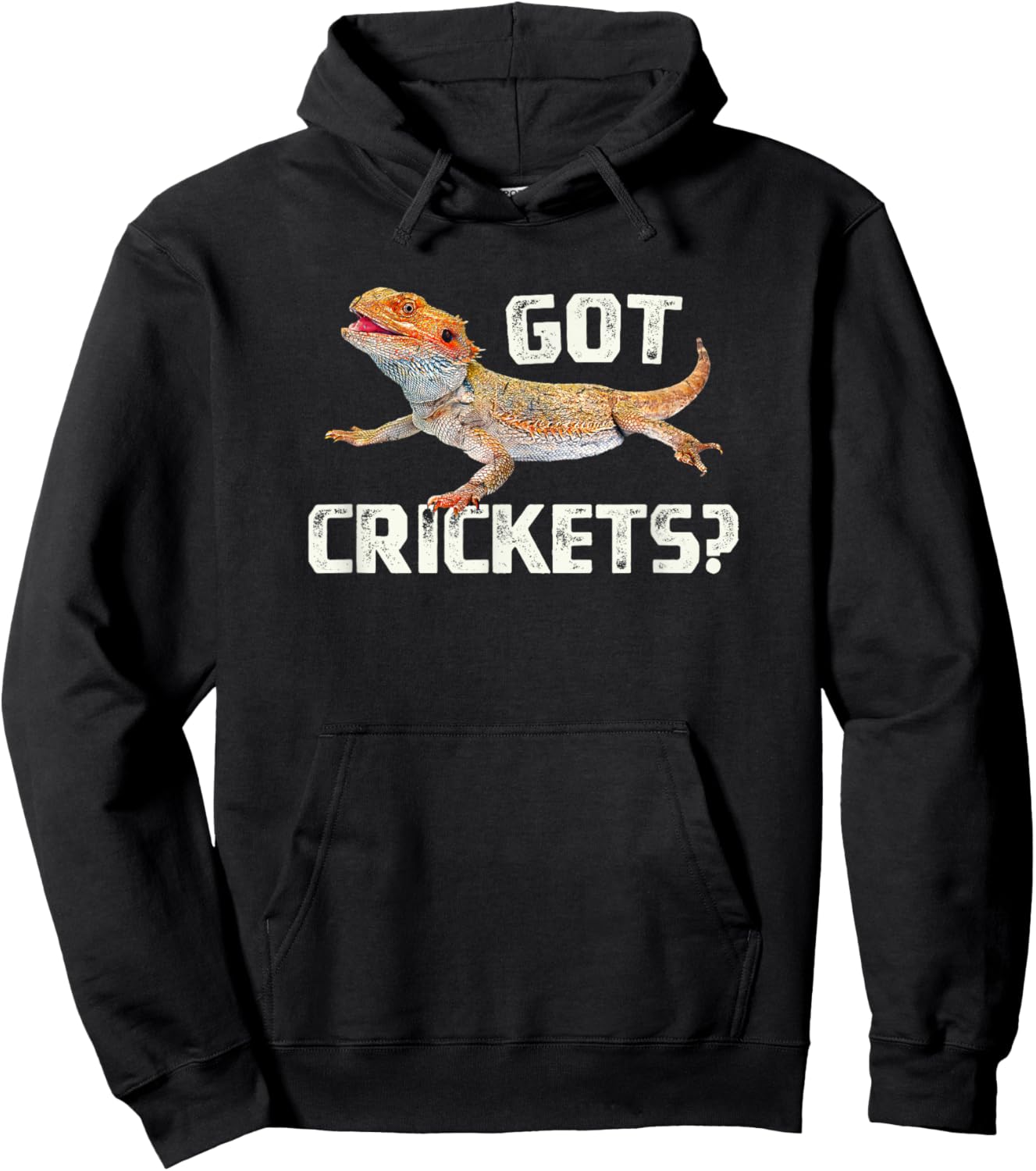 Bearded Dragon Got Crickets Funny Pet Lizard Lover Hoodie - Hoodie | Black