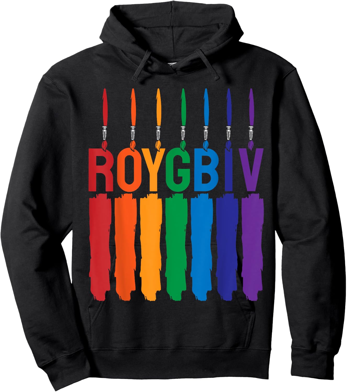 Rainbow Roygbiv Kids Artist Costume Art Teacher Hoodie - Hoodie | Black