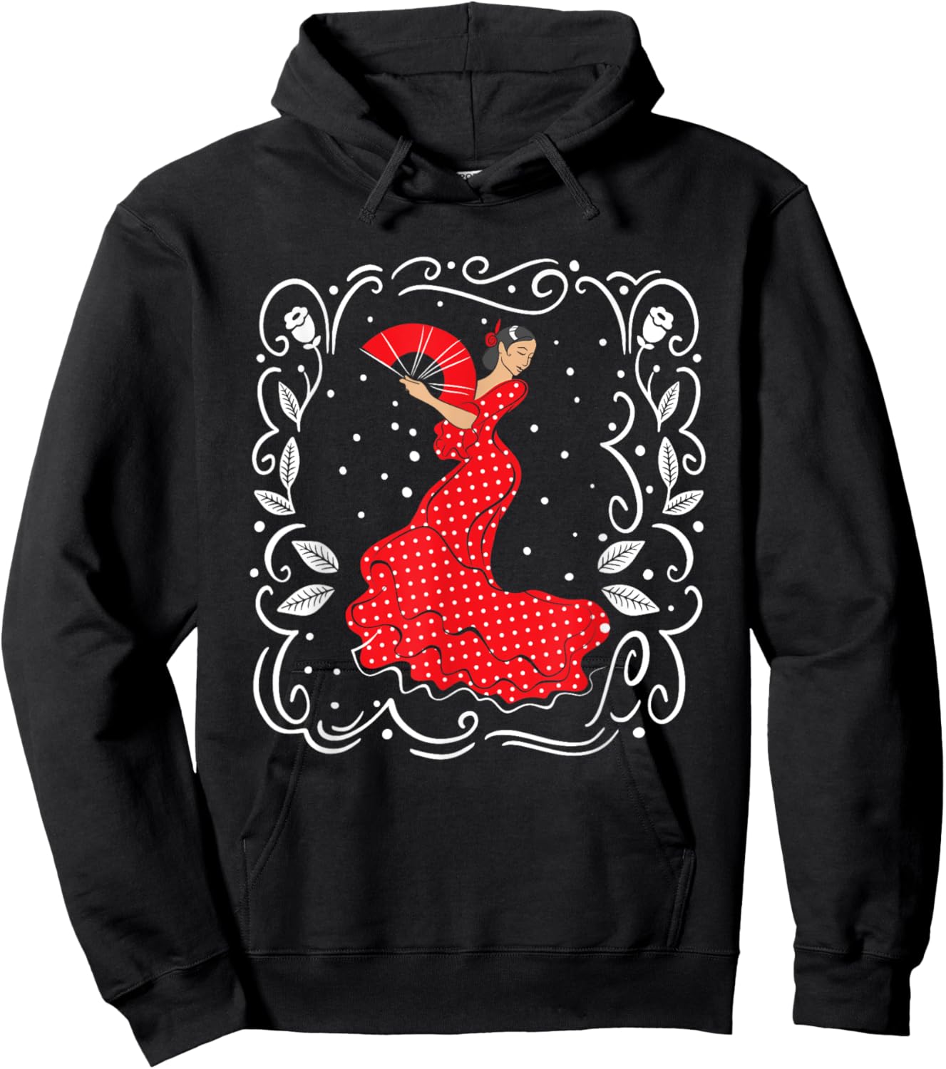 Beautiful Spain Woman | Flamenco Dancer Hoodie - Hoodie | Black