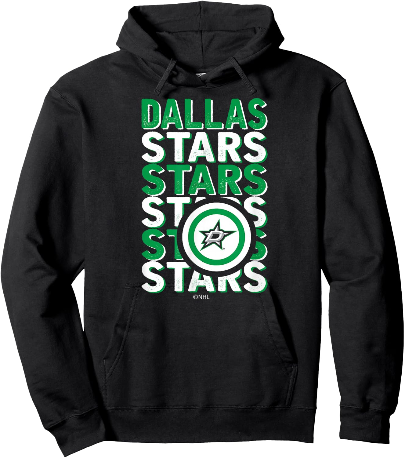 Dallas Stars Repeat Black Officially Licensed Hoodie - Hoodie | Black