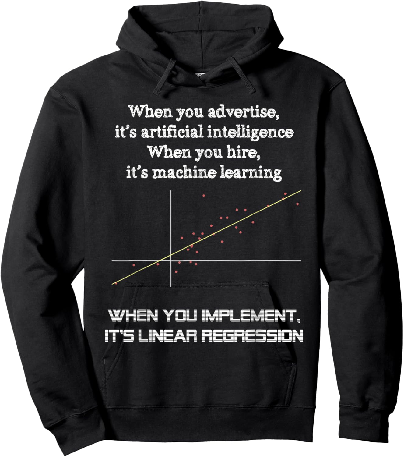 When You Implement It's Linear Regression - Machine Learning Hoodie - Hoodie | Black
