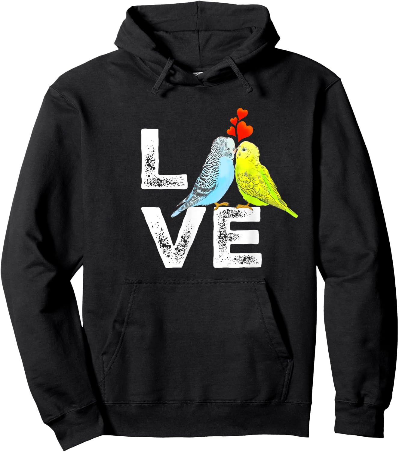 Cute Parrot Parakeet Family Love Men Women Boys Girls Hoodie - Hoodie | Black