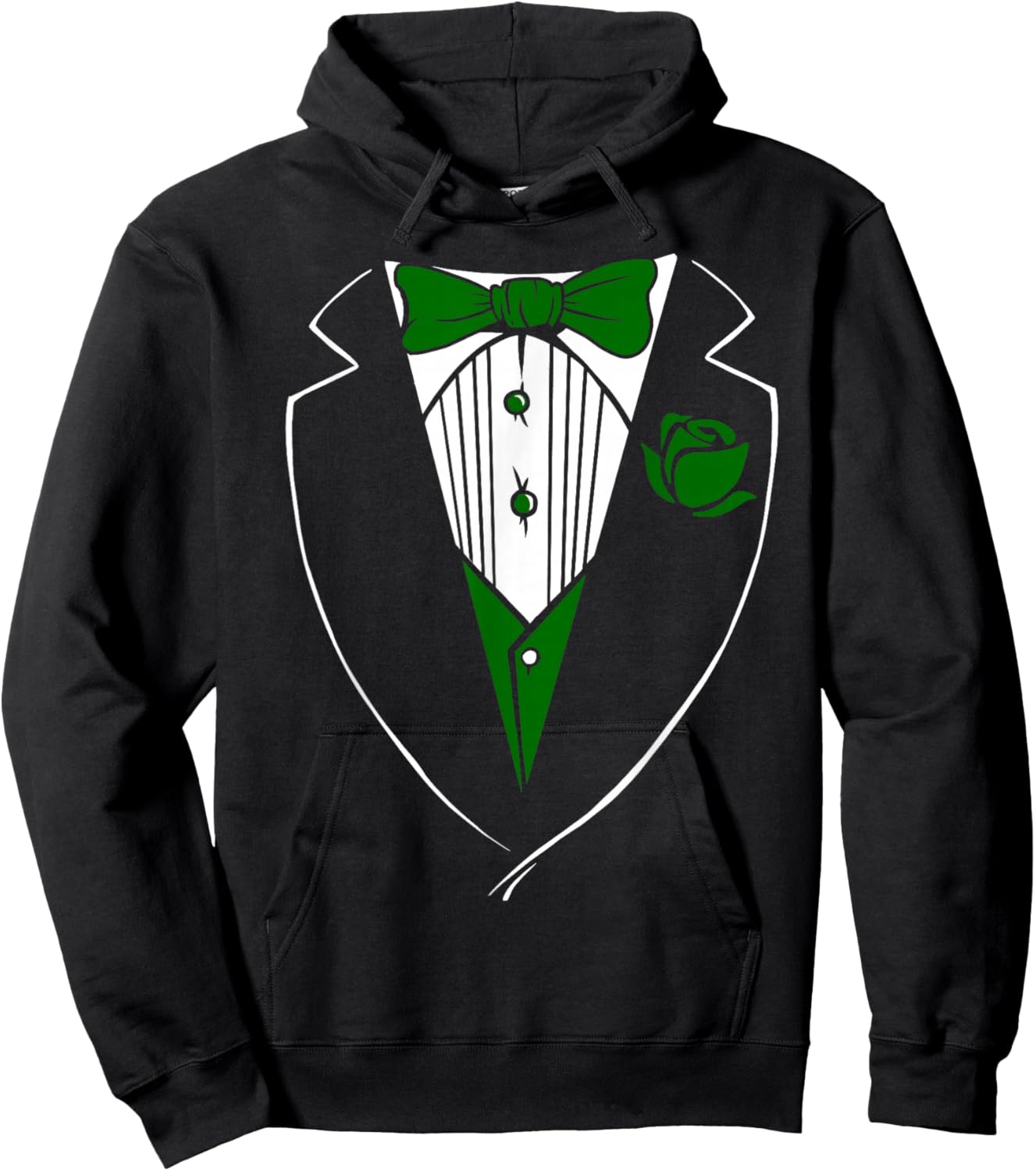 Tuxedo T Shirt with Green Bow & Boys Hoodie - Hoodie | Black