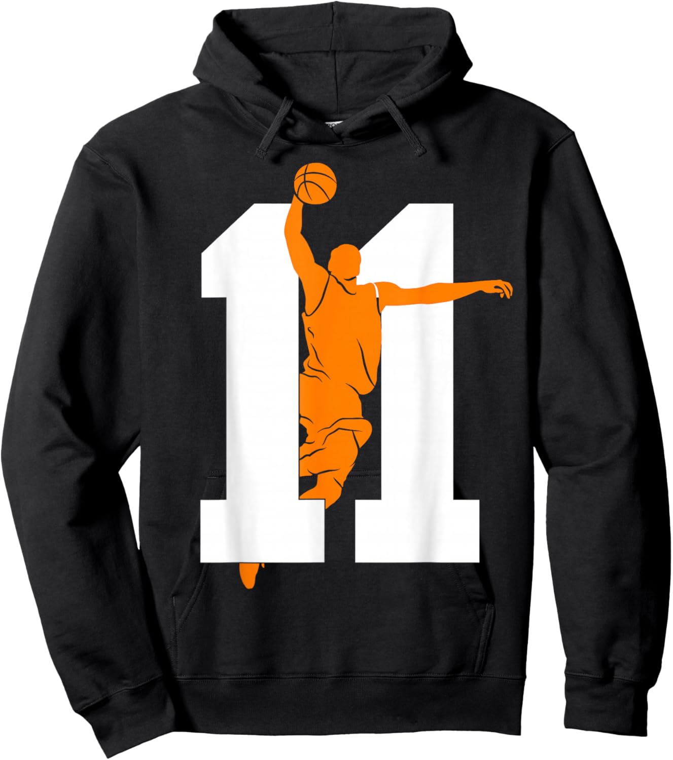 Number 11 Years Basketball 11th Birthday Hoodie - Hoodie | Black