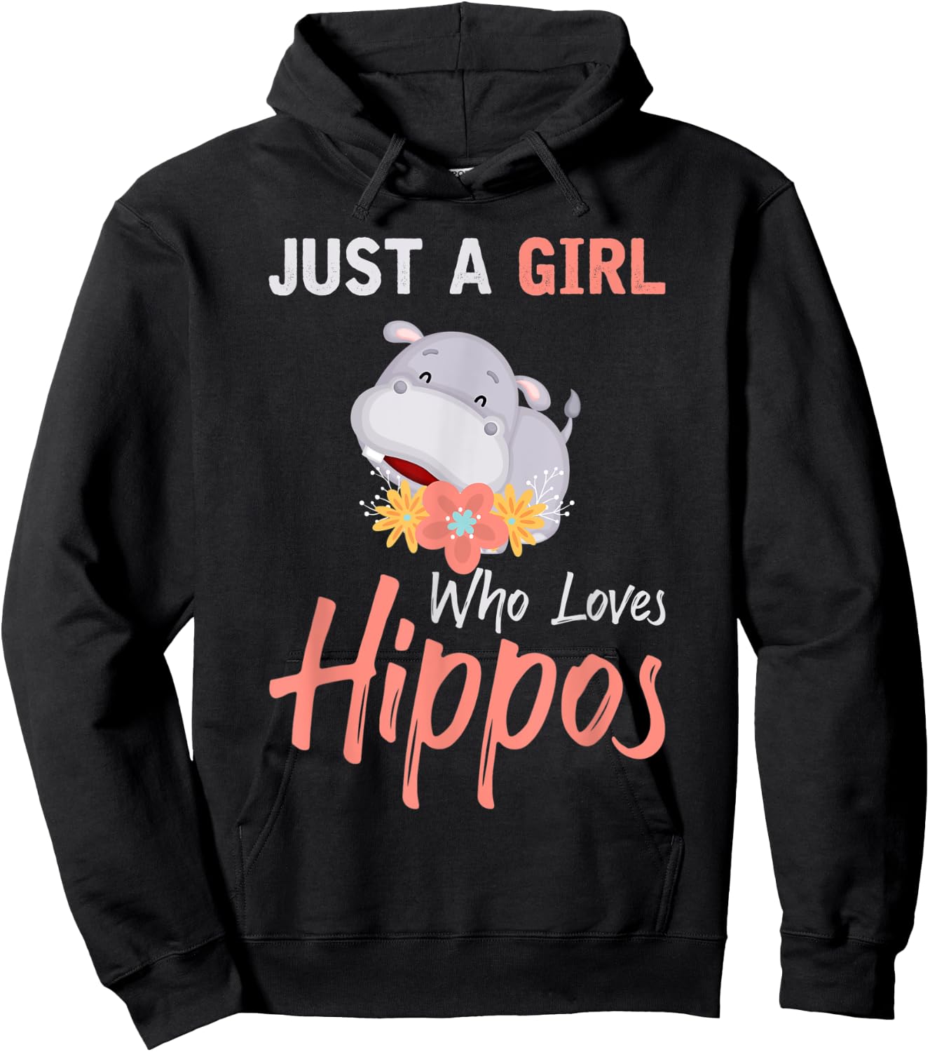 Africa Animal Hippo Girls Women Gift Hippo Hoodie - Hoodie | Black