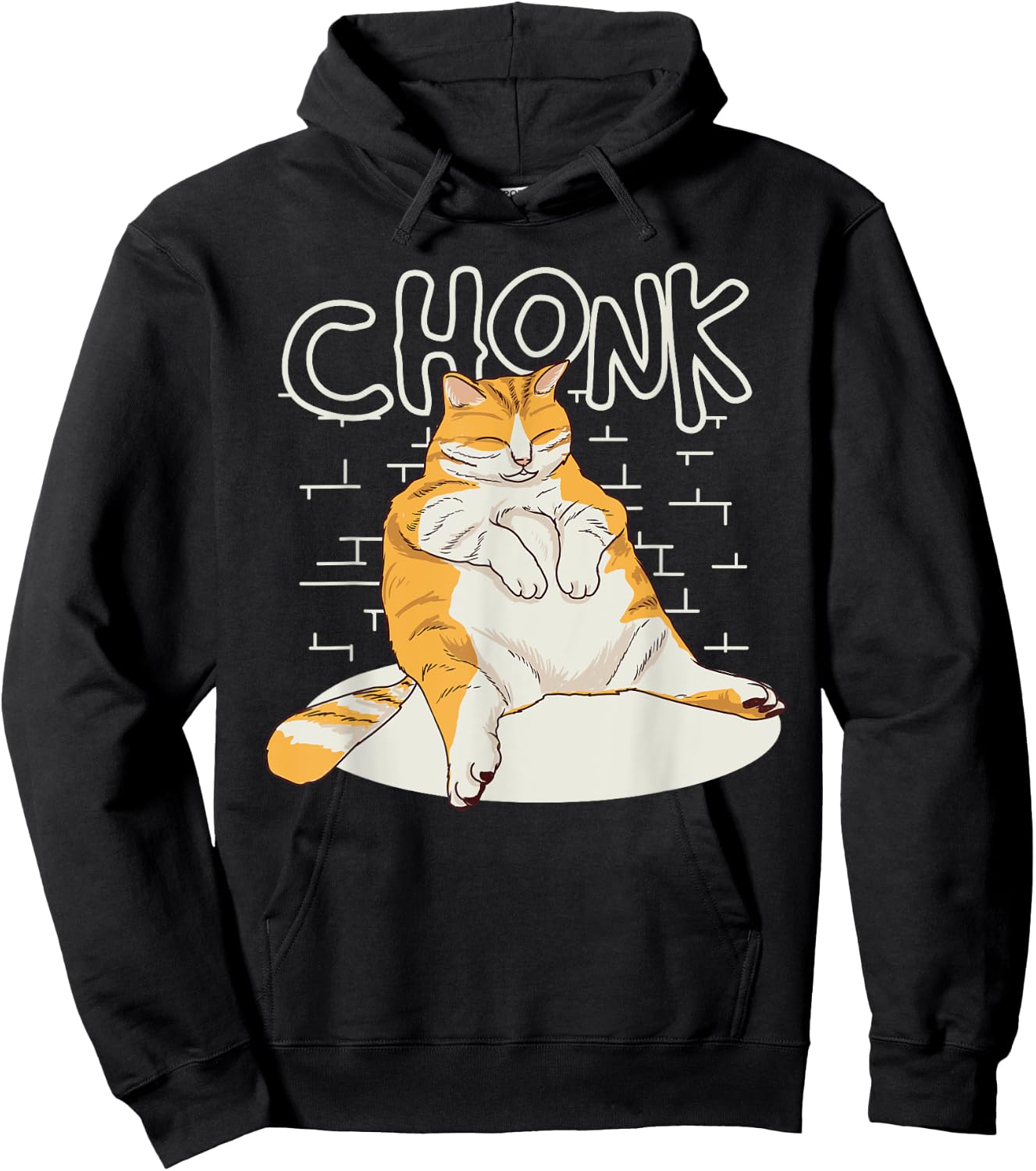 Fat Cat Chonk Scale Chonky Meme Chonker Cat Hoodie - Hoodie | Black