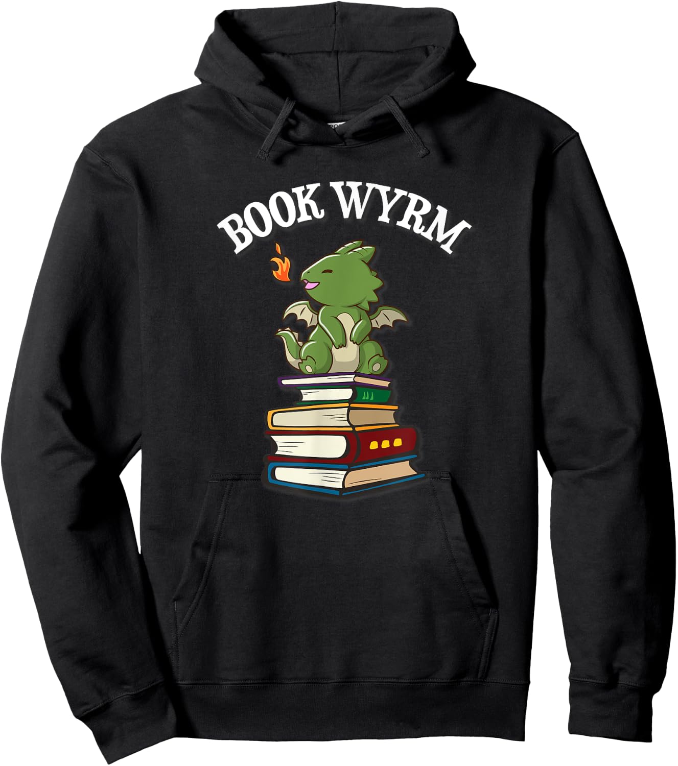 Funny Book Wyrm Cute Kawaii Book Dragon Lover Hoodie - Hoodie | Black