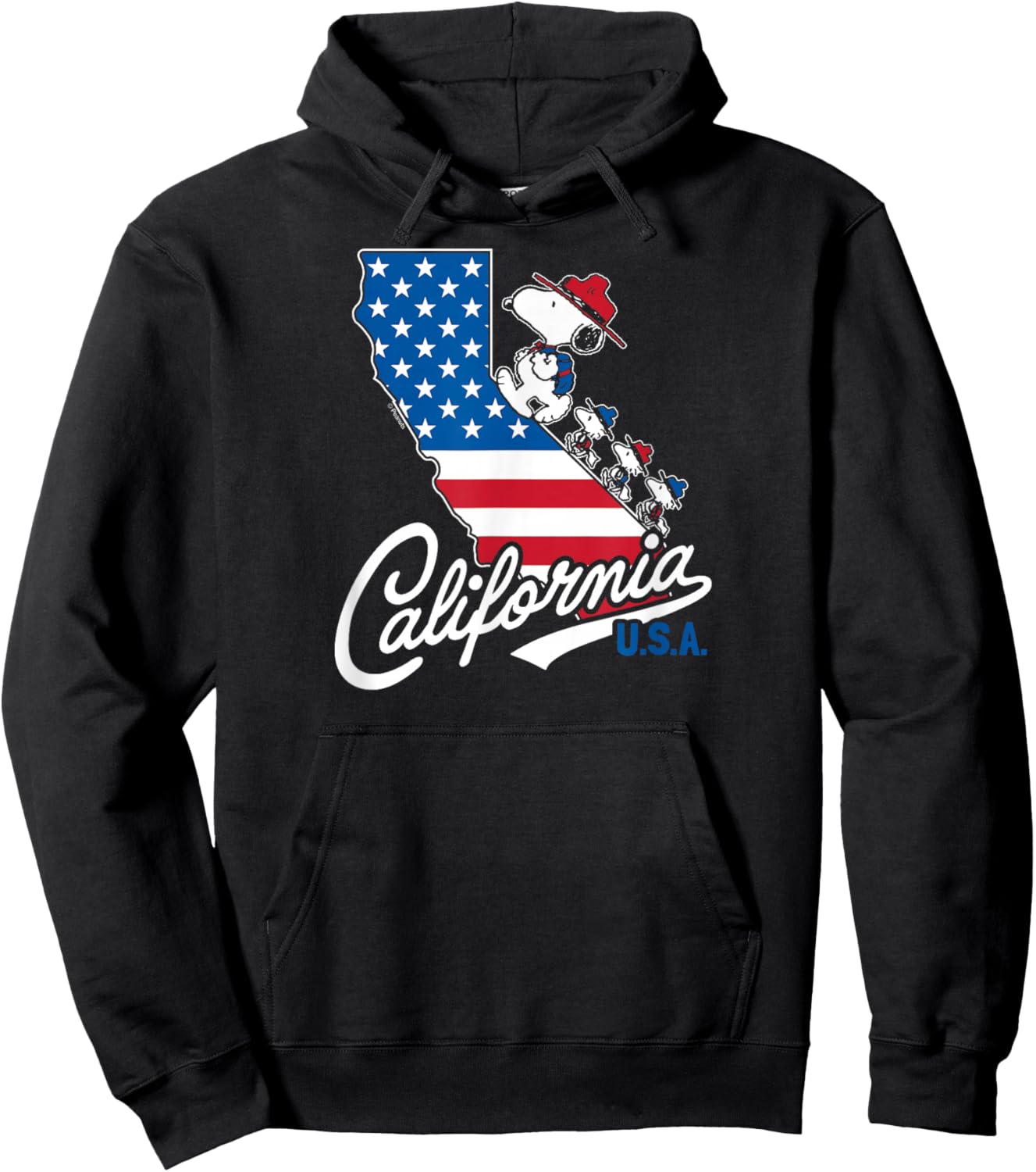 Peanuts - Beagle Scouts California U.S.A Flag Fill State Hoodie - Hoodie | Black