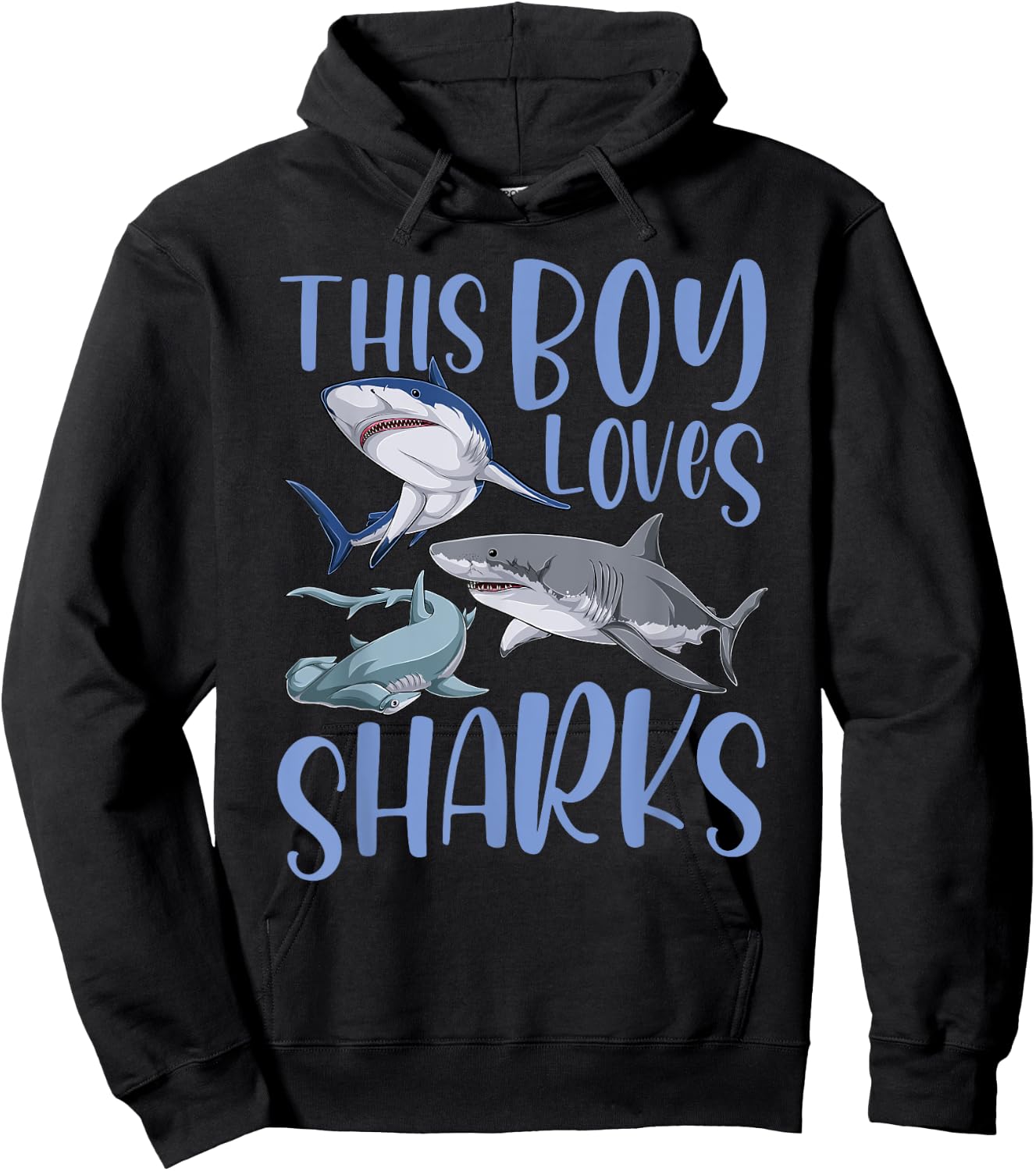Shark Lover Kids This Boy Loves Sharks Hoodie - Hoodie | Black