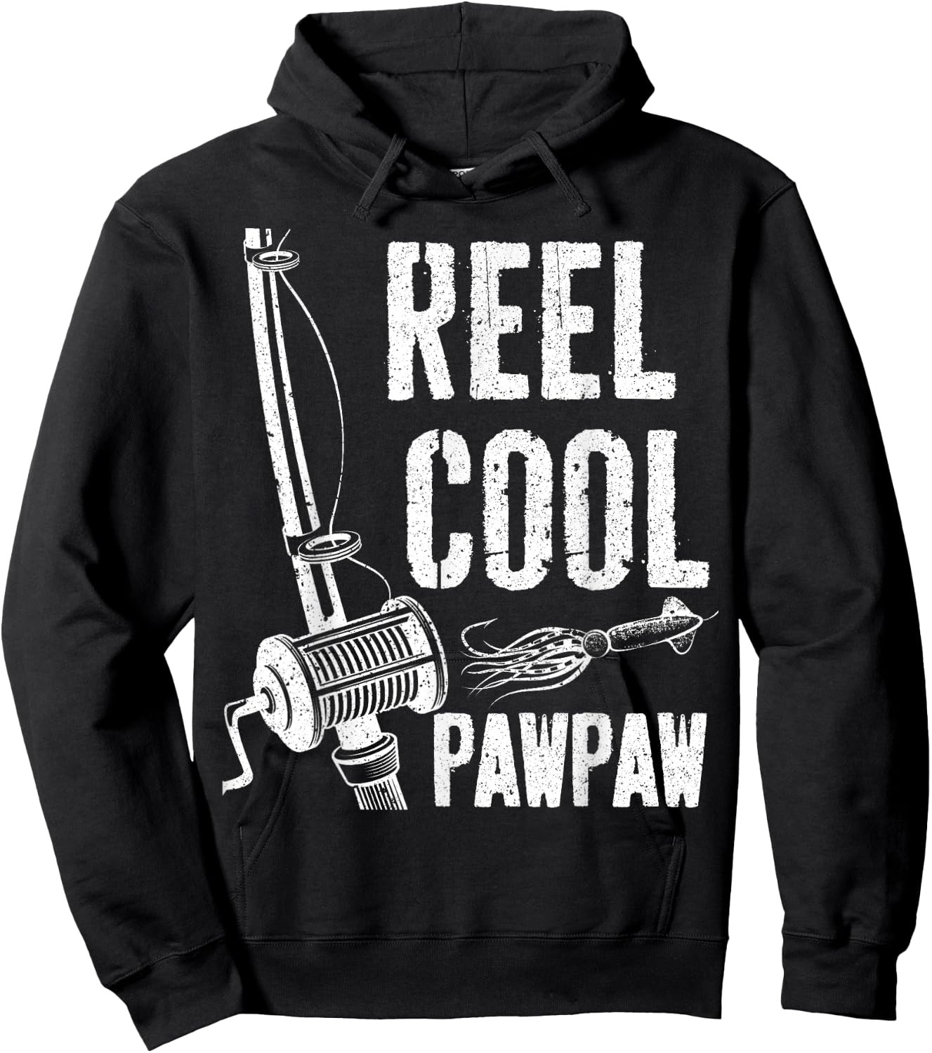 Reel Cool Pawpaw Shirt Men Fishing Fisherman Fathers Day Hoodie - Hoodie | Black