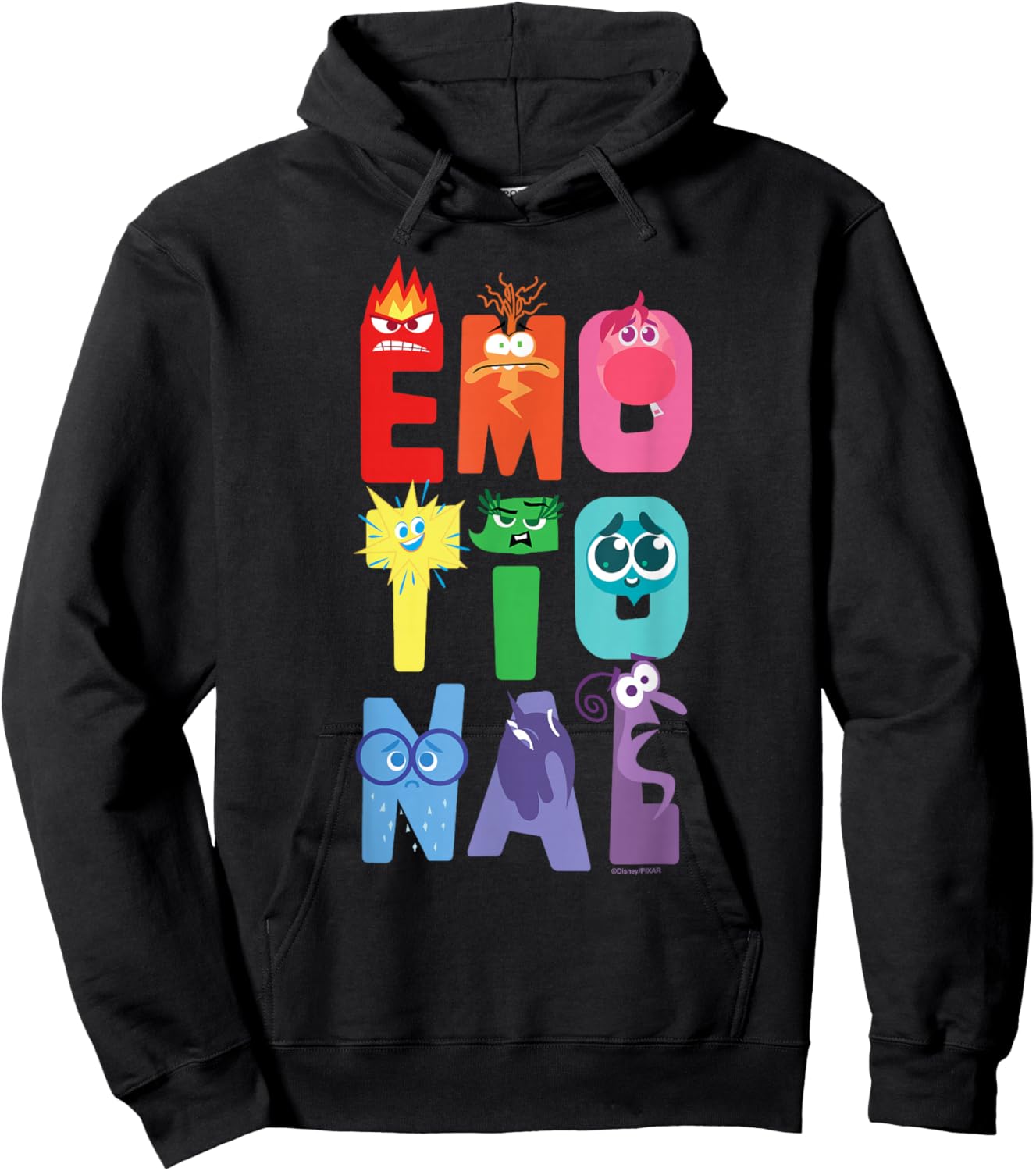 Disney and Pixar’s Inside Out 2 Letter Emotions Emotional Hoodie - Hoodie | Black