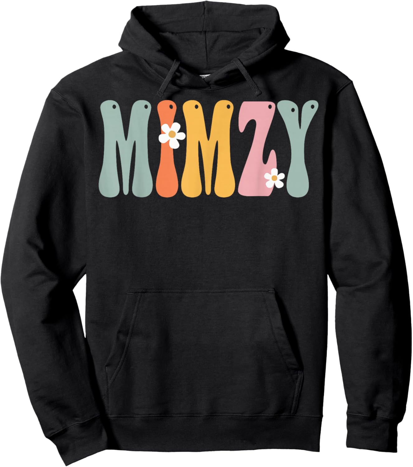 NorthPole Attire Retro Groovy Print Mom Cute Mother's Day Funny Grandma Hoodie - Hoodie | Black