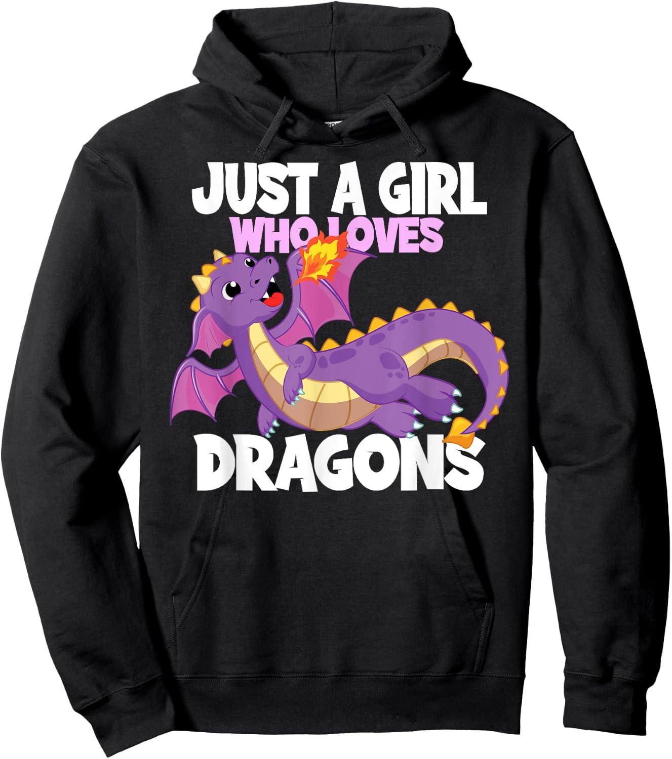Just A Girl Who Loves Dragons I Fire Dragon I Girl Dragon Hoodie - Hoodie | Black