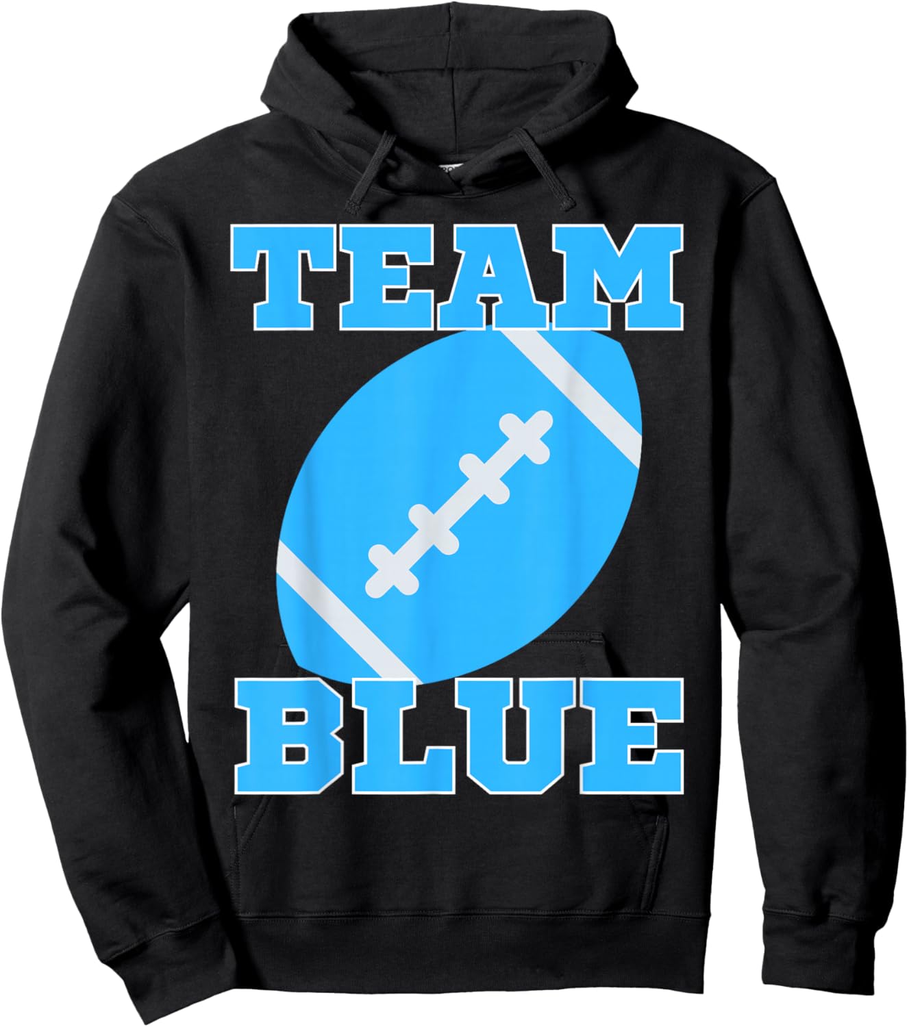 TEAM BLUE Gender Reveal Team Boy Football Hoodie - Hoodie | Black