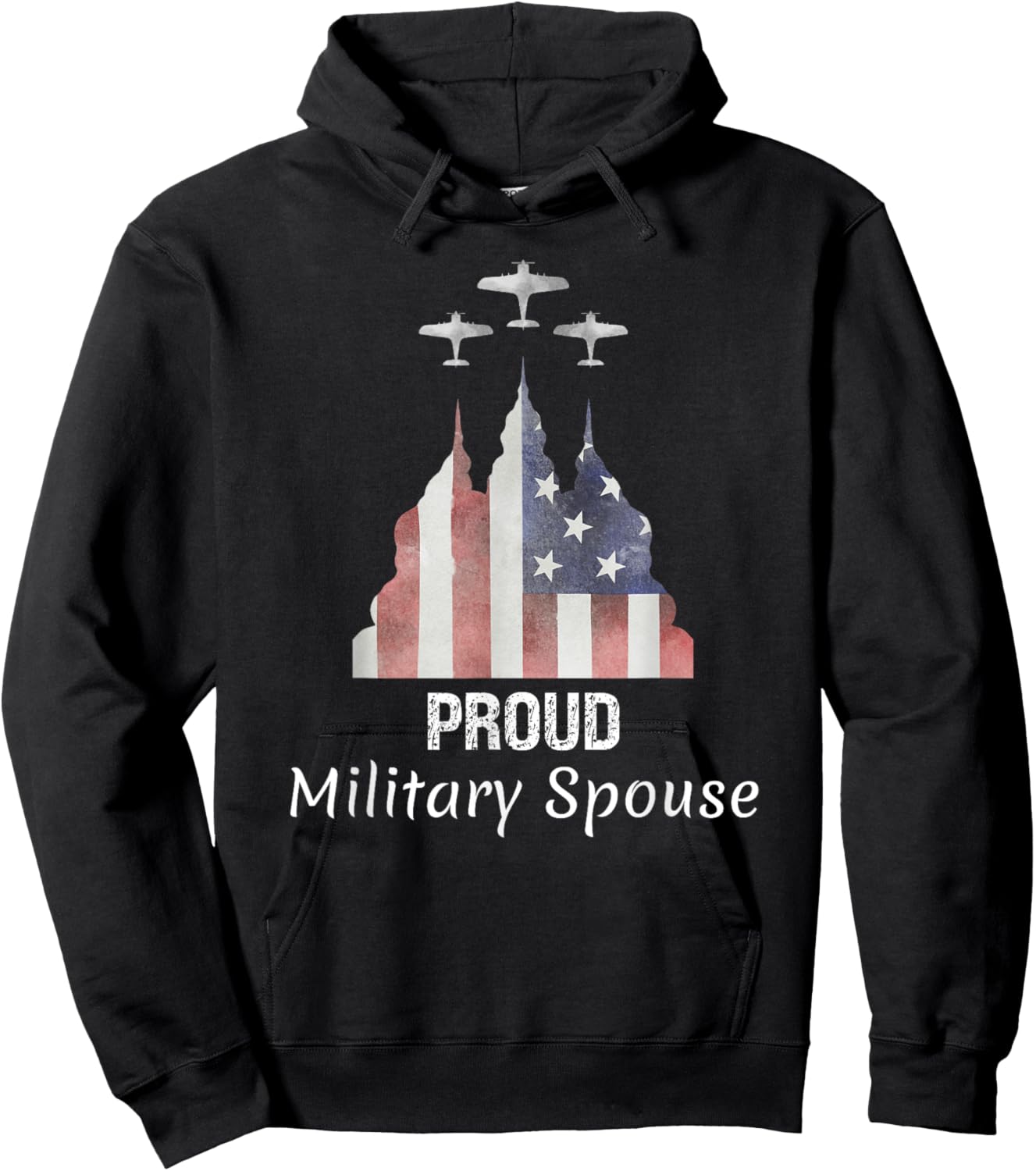 Proud Military Spouse, Military Spouse Day, Military Spouses Hoodie - Hoodie | Black