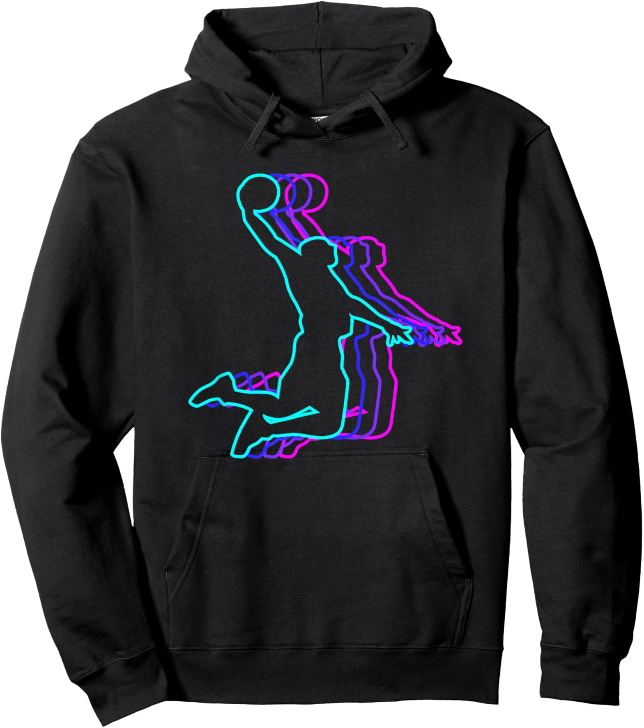 Threadrock Vintage Retro Classic Basketball Player - -Adults, Black, Small Hoodie - Hoodie | Black