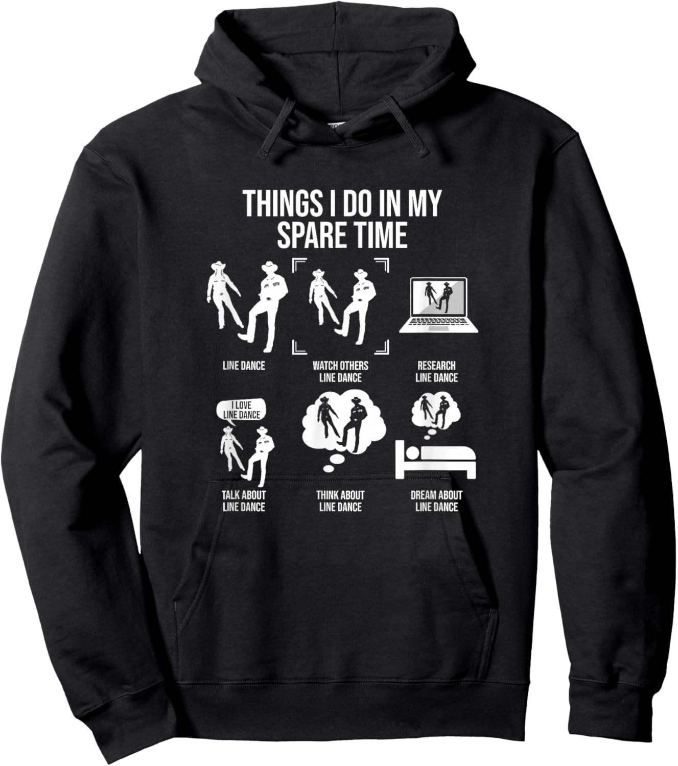 Things I Do In My Spare Time, Funny Line Dance Hoodie - Hoodie | Black