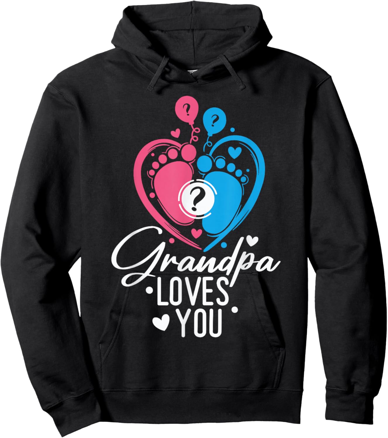 Pink Or Blue Great Grandpa Loves You Baby Gender Reveal Hoodie - Hoodie | Black