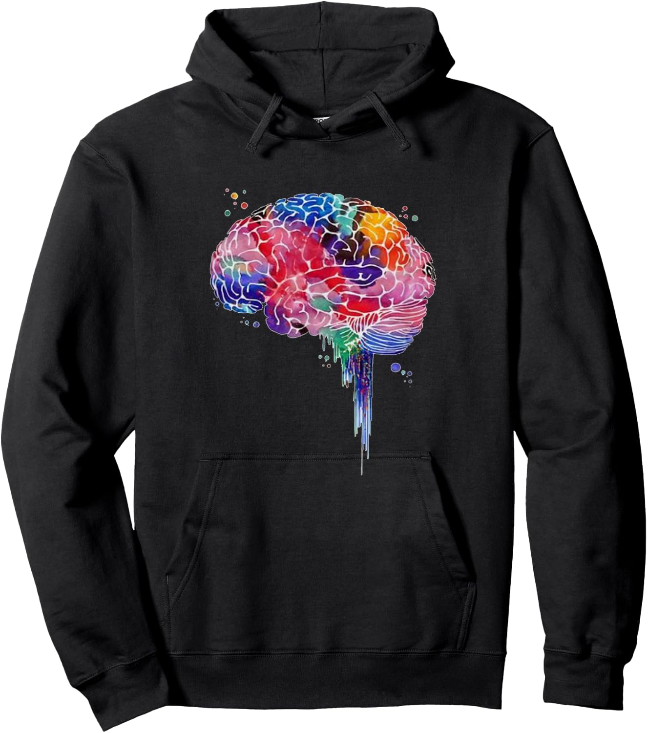 Colourful brain love science human anatomy brain Hoodie - Hoodie | Black