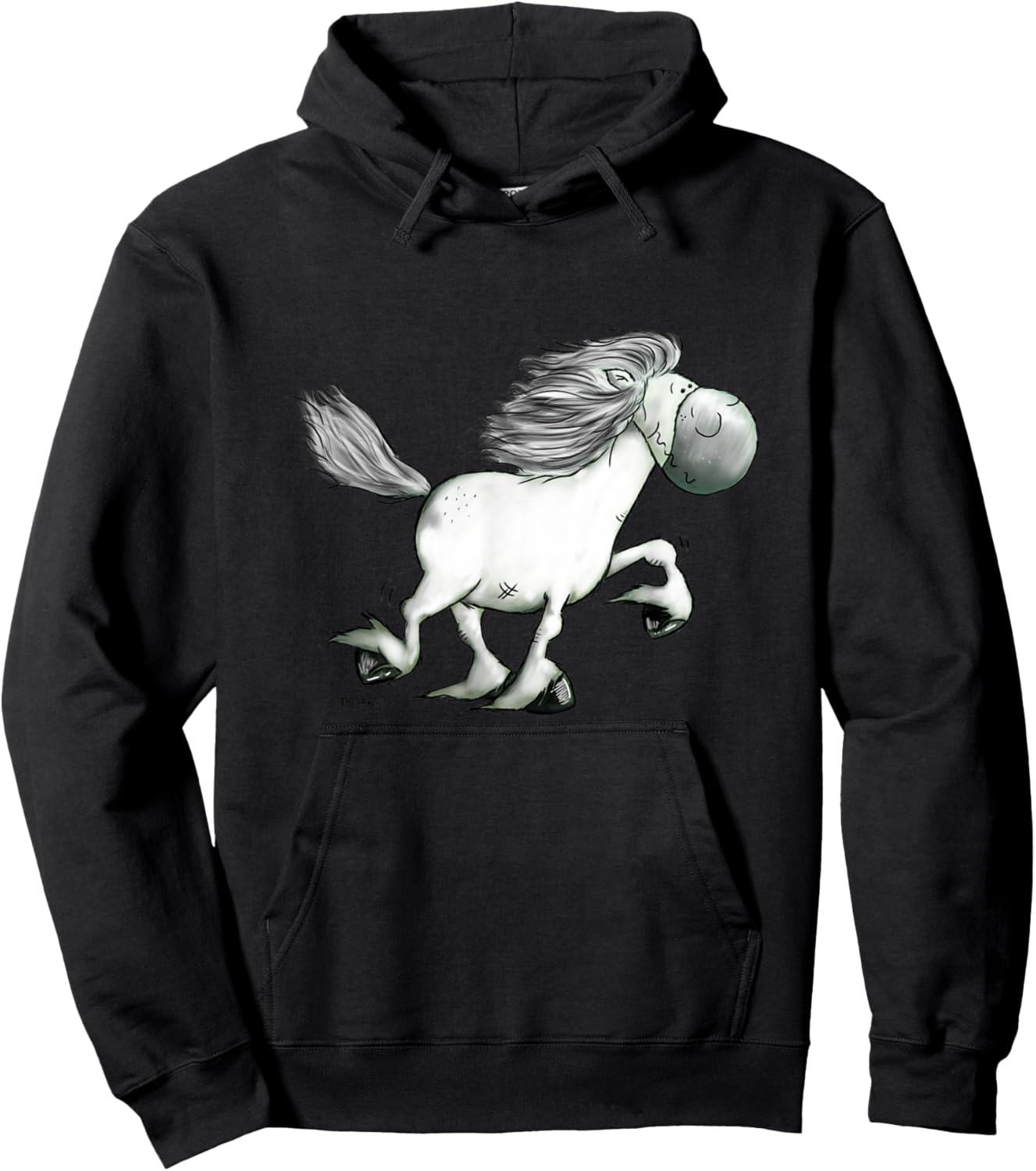 Funny Icelandic Horse Cartoon Gaited Horses Horseback Rider Hoodie - Hoodie | Black