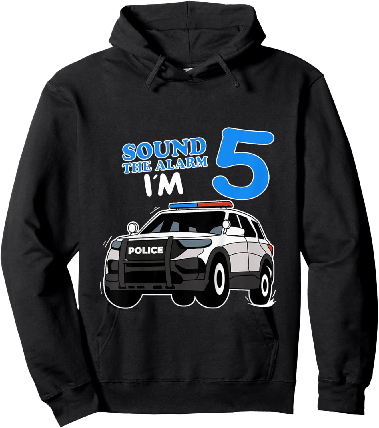 Police Car 5th Birthday Policeman Officer 5 Year Bday Police Hoodie - Hoodie | Black