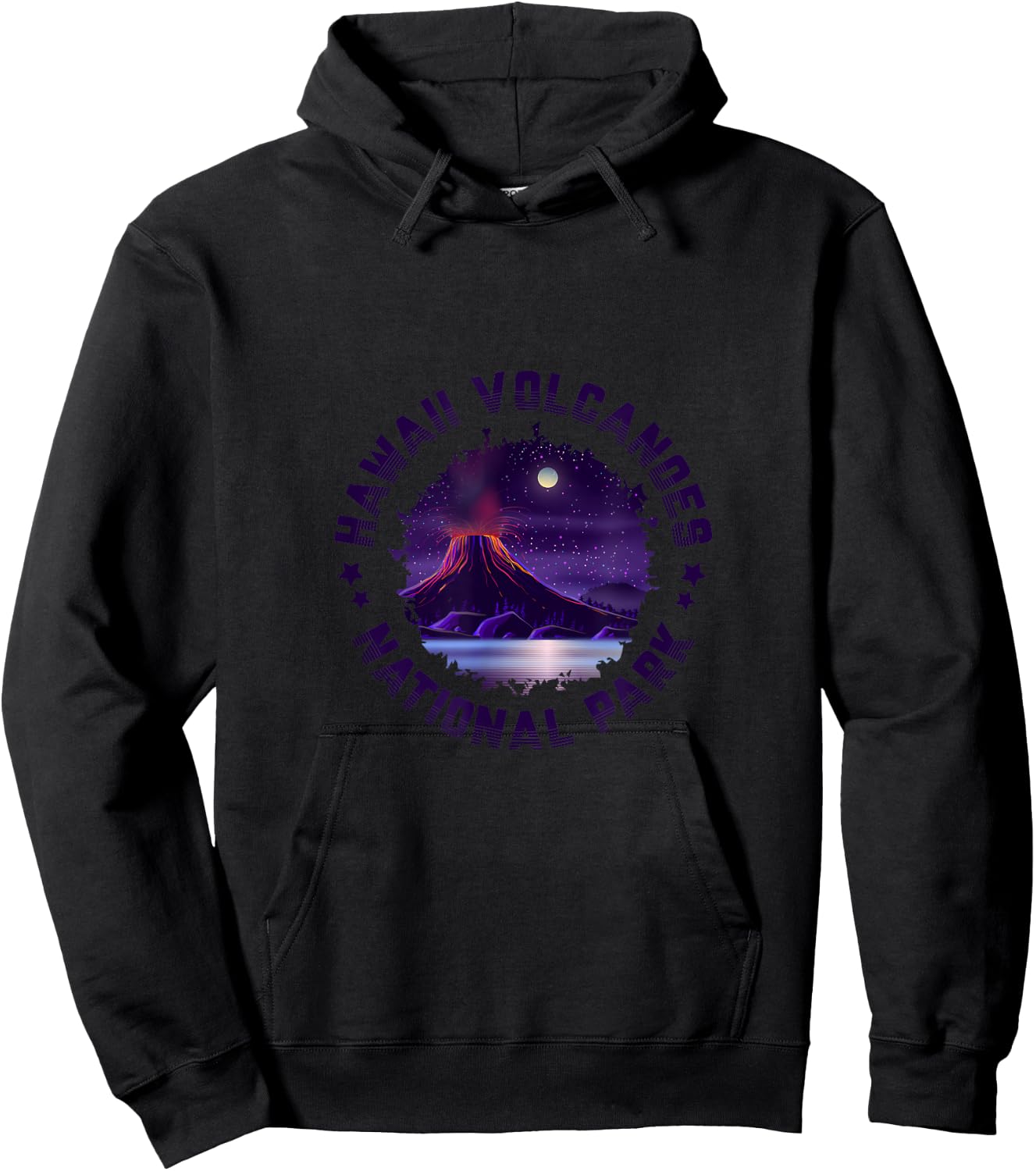 Moonlight Hawaii Volcanoes National Park Hoodie - Hoodie | Black
