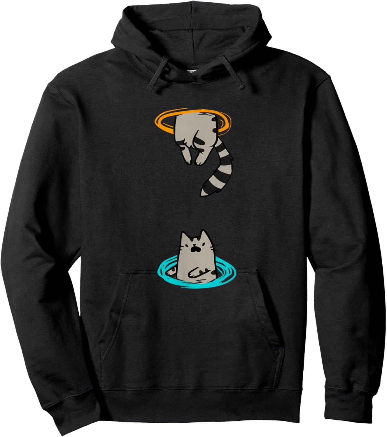 Portal Cat Funny Video Game Animal Hoodie - Hoodie | Black