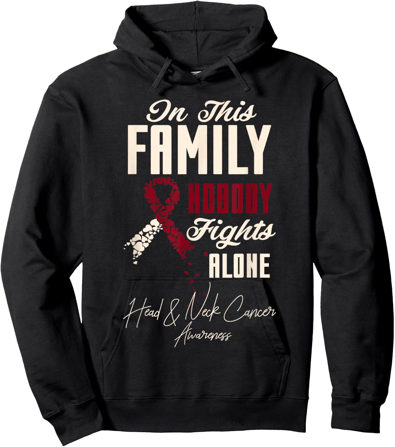 Oral Head & Neck Cancer in This Family Nobody Fights Alone Hoodie - Hoodie | Black